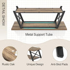 Modern Coffee Table, Rectangle Center Table for Living Room with Storage Shelf, Industrial Wood and Metal, alternate view 6