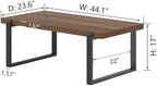 Modern Coffee Table, Rustic Wood and Metal Center Table, Industrial Rectangle Cocktail Tea Table for Living, alternate view 2
