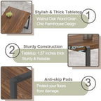 Modern Coffee Table, Rustic Wood and Metal Center Table, Industrial Rectangle Cocktail Tea Table for Living, alternate view 6