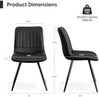 Modern Dining Chairs Set of 2, Dining Chairs with Thick Cushions, PU Leather Upholstered Kitchen Dining Room, alternate view