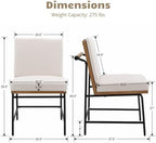 Modern Dining Chairs Set of 2, Upholstered Linen Fabric Dining Room Chairs with Backrests, Armless Kitchen, alternate view 2