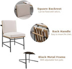 Modern Dining Chairs Set of 2, Upholstered Linen Fabric Dining Room Chairs with Backrests, Armless Kitchen, alternate view 5