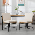 Modern Dining Chairs Set of 2, Upholstered PU Leather Dining Room Chairs with Backrests, Armless Side Chair for