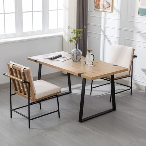 Modern Dining Chairs Set of 2, Upholstered PU Leather Dining Room Chairs with Backrests, Armless Side Chair for, alternate