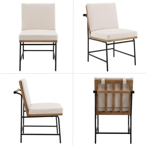 Modern Dining Chairs Set of 2, Upholstered PU Leather Dining Room Chairs with Backrests, Armless Side Chair for, alternate