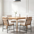 Modern Dining Chairs Set of 4, Linen Upholstered Dining Chairs with Backrests, Armless Dining Room Chairs for