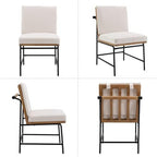 Modern Dining Chairs Set of 4, Linen Upholstered Dining Chairs with Backrests, Armless Dining Room Chairs for, alternate view