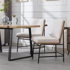 Modern Dining Chairs Set of 4, Linen Upholstered Dining Chairs with Backrests, Armless Dining Room Chairs for, alternate view