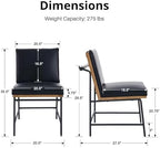 Modern Dining Chairs Set of 4, PU Leather Upholstered Dining Chairs with Backrests, Armless Dining Room Chairs, alternate