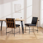 Modern Dining Chairs Set of 4, PU Leather Upholstered Dining Chairs with Backrests, Armless Dining Room Chairs, alternate