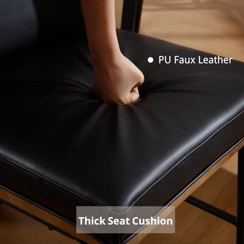 Modern Dining Chairs Set of 4, PU Leather Upholstered Dining Chairs with Backrests, Armless Dining Room Chairs, alternate