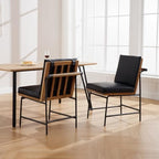 Modern Dining Chairs Set of 4, PU Leather Upholstered Dining Chairs with Backrests, Armless Dining Room Chairs, alternate