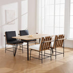 Modern Dining Chairs Set of 4, PU Leather Upholstered Dining Chairs with Backrests, Armless Dining Room Chairs, alternate