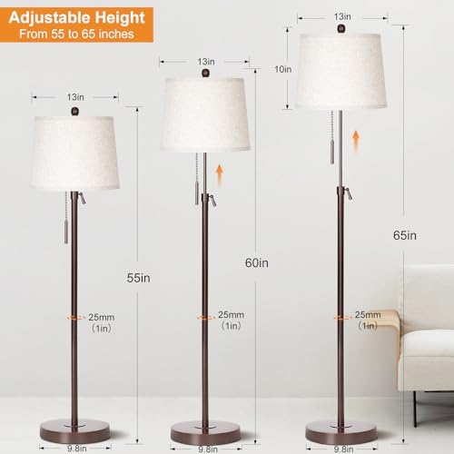 Modern Floor Lamp Adjustable Height Standing Lamp Tall Lamp with 3 Color Temperatures Floor Lamps for Living, alternate view