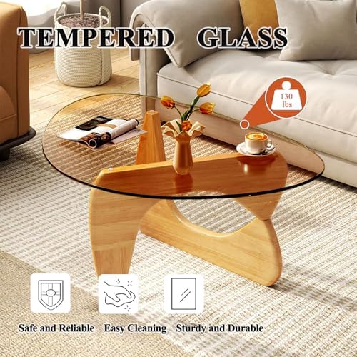 Modern Glass Coffee Table for Living Room, Mid Century Coffee Table, Small Coffee Tables, Suitable for Bedroom, alternate