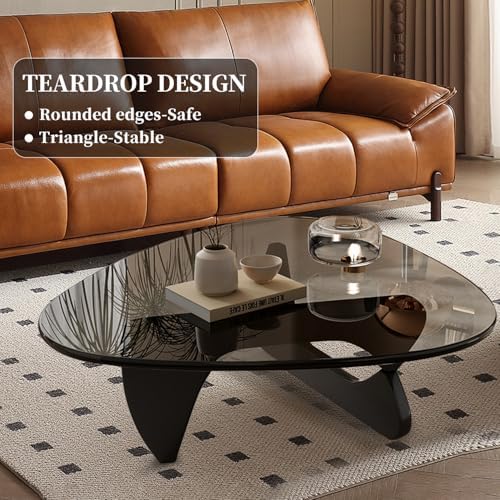 Modern Glass Coffee Table for Living Room, Mid Century Coffee Table, Small Coffee Table, Suitable for Bedroom, alternate view