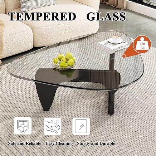 Modern Glass Coffee Table for Living Room, Mid Century Coffee Table, Small Coffee Tables, Suitable for Bedroom, alternate