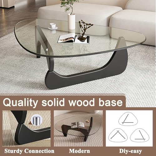 Modern Glass Coffee Table for Living Room, Mid Century Coffee Table, Small Coffee Tables, Suitable for Bedroom, alternate