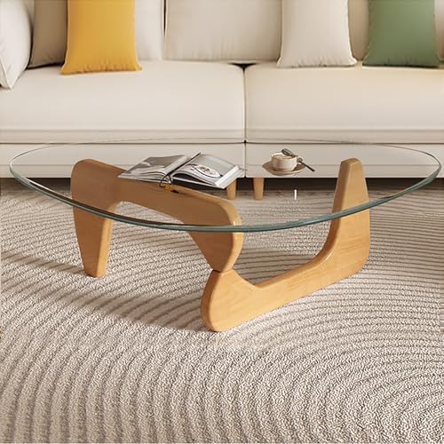 Modern Glass Coffee Table for Living Room, Mid Century Coffee Table, Small Coffee Tables, Suitable for Bedroom