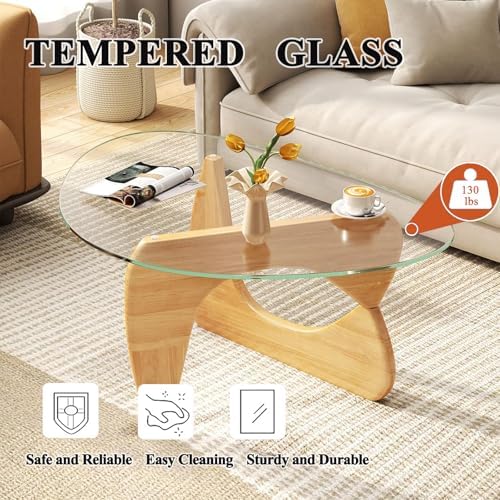 Modern Glass Coffee Table for Living Room, Mid Century Coffee Table, Small Coffee Tables, Suitable for Bedroom, alternate