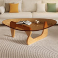 Modern Glass Coffee Table, Mid Century Coffee Table, Small Coffee Table for Living Room, Suitable for Bedroom