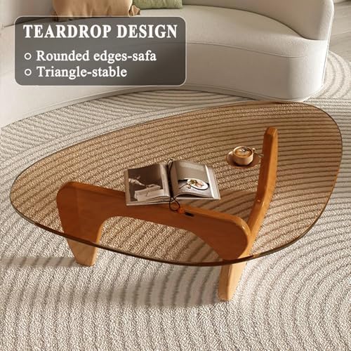Modern Glass Coffee Table, Mid Century Coffee Table, Small Coffee Table for Living Room, Suitable for Bedroom, alternate view