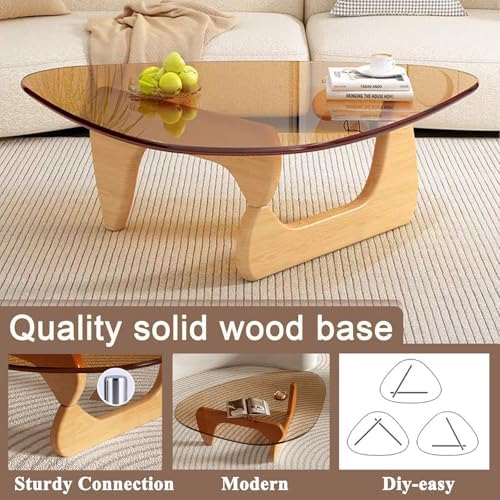 Modern Glass Coffee Table, Mid Century Coffee Table, Small Coffee Table for Living Room, Suitable for Bedroom, alternate view
