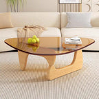 Modern Glass Coffee Table, Mid Century Coffee Table, Small Coffee Table for Living Room, Suitable for Bedroom, alternate view