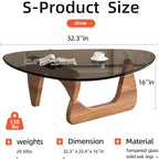 Modern Glass Coffee Table, Mid Century Small Coffee Table, Coffee Table for Living Room, Suitable for Bedroom, alternate view