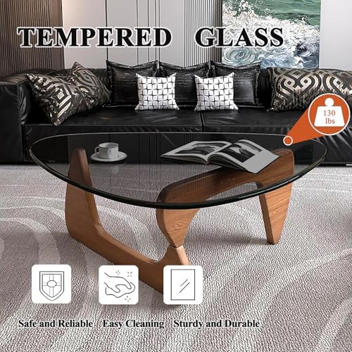 Modern Glass Coffee Table, Mid Century Small Coffee Table, Coffee Table for Living Room, Suitable for Bedroom, alternate view