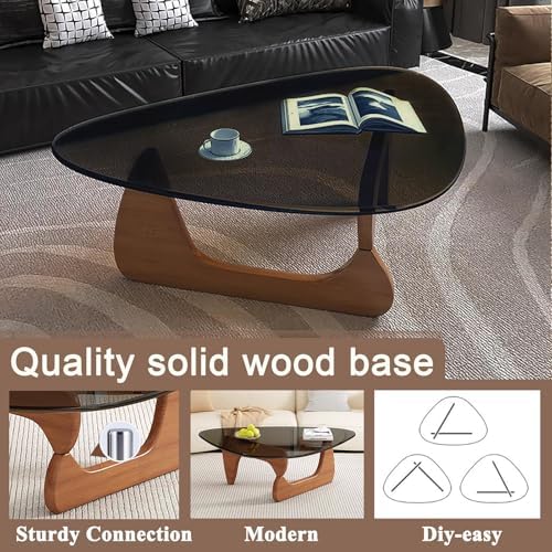 Modern Glass Coffee Table, Mid Century Small Coffee Table, Coffee Table for Living Room, Suitable for Bedroom, alternate view