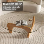Modern Glass Coffee Table, Mid Century Small Coffee Table, Coffee Table for Living Room, Suitable for Bedroom, alternate view