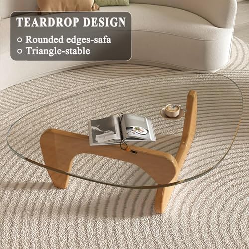 Modern Glass Coffee Table, Mid Century Small Coffee Table, Coffee Table for Living Room, Suitable for Bedroom, alternate view
