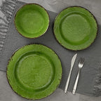 Modern Rustic Melamine Dinnerware Sets, 12-Piece Camping Dishes Set in Green, alternate view 4