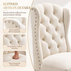 Modern Tufted Dining Chairs Set of 2, Velvet White, alternate view 3