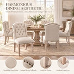 Modern Tufted Dining Chairs Set of 6, Linen Upholstered Dining Room Chairs Armless Guest Side Chair for Kitchen, alternate