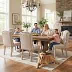 Modern Tufted Dining Chairs Set of 6, Linen Upholstered Dining Room Chairs Armless Guest Side Chair for Kitchen, alternate
