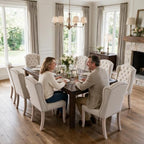Modern Tufted Dining Chairs Set of 8, Linen Beige