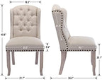 Modern Tufted Dining Chairs Set of 8, Linen Beige, alternate view 2