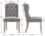 Modern Tufted Wingback Dining Chairs Set of 4, Grey in Grey, alternate view 2