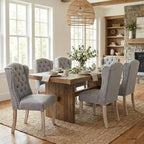 Modern Tufted Wingback Dining Chairs Set of 6, Grey in Grey, alternate view 4