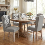 Modern Tufted Wingback Dining Chairs Set of 6, Grey in Grey, alternate view 5