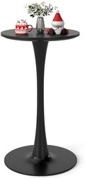 Modern Tulip Round Bar Table, 41” Height Bistro Pub Table, Height Cocktail Bar Table with Metal Base and MDF Top