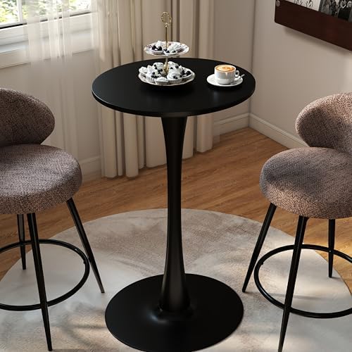 Modern Tulip Round Bar Table, 41” Height Bistro Pub Table, Height Cocktail Bar Table with Metal Base and MDF Top, alternate