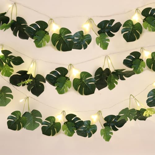 Monstera Leaves String Light 1P 20LED Battery Operated Tropical Ivy
