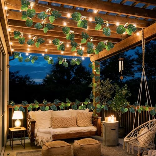 Monstera Leaves String Light 1P 20LED Battery Operated Tropical Ivy, alternate view 2