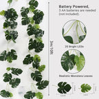 Monstera Leaves String Light 1P 20LED Battery Operated Tropical Ivy, alternate view 5