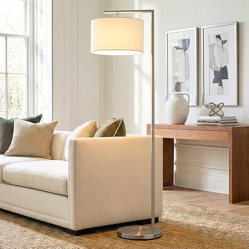 Montage Modern Floor Lamp - LED Standing Lamp with White Shade and Adjustable Color for Living Rooms & Offices, alternate