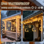 Moon Star Curtain String Lights, 11.5ft 120LED Moon Fairy Lights Decor, alternate view 5