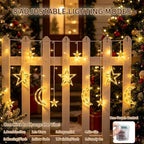 Moon Star Curtain String Lights, 11.5ft 120LED Moon Fairy Lights Decor, alternate view 7
